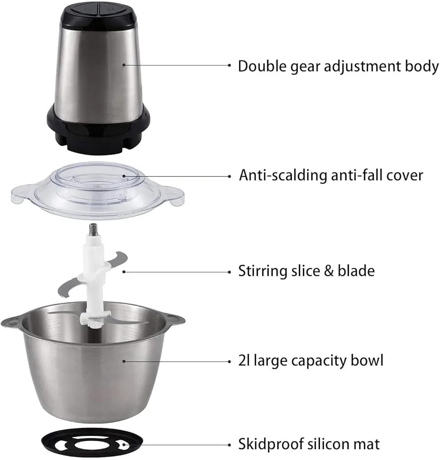 Silver Crust Electric Chopper & Meat Grinder