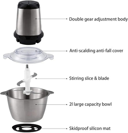 Silver Crust Electric Chopper & Meat Grinder